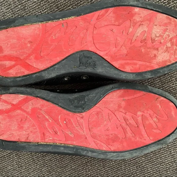 Christian Louboutin Black Leather Sneakers